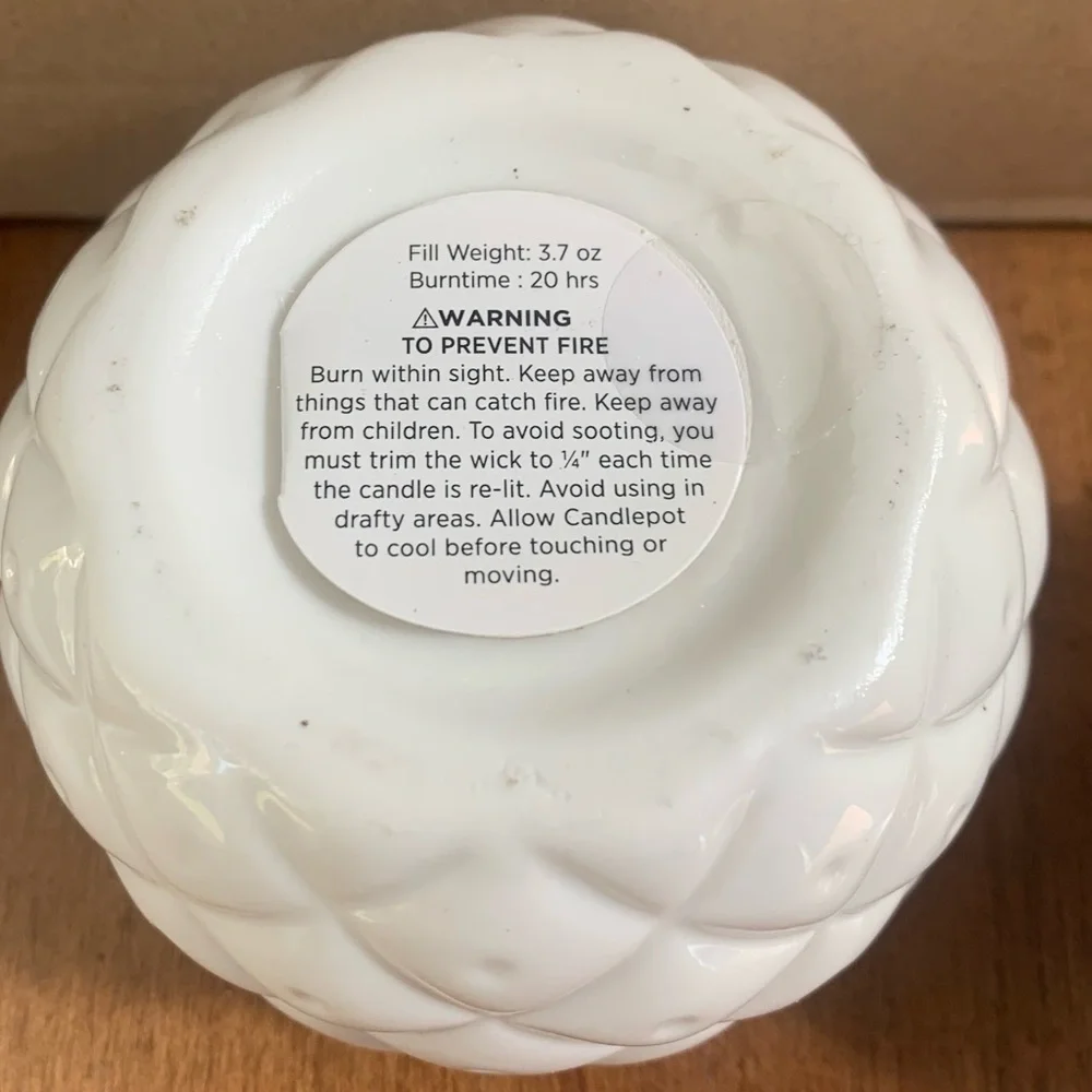 West Elm Fruit Julep Scented Candle in a White Ceramic Pineapple Home Decor Jar